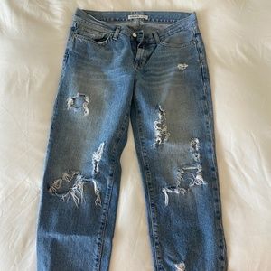 ZARA Basic Denim Destroyed Jeans, Size: 4